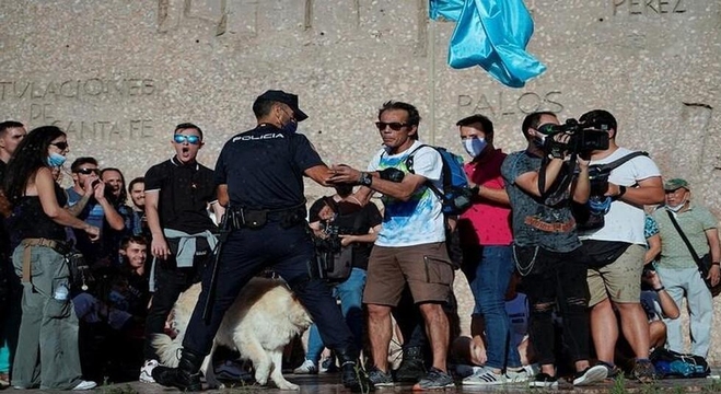 تظاهرات وسط مدريد